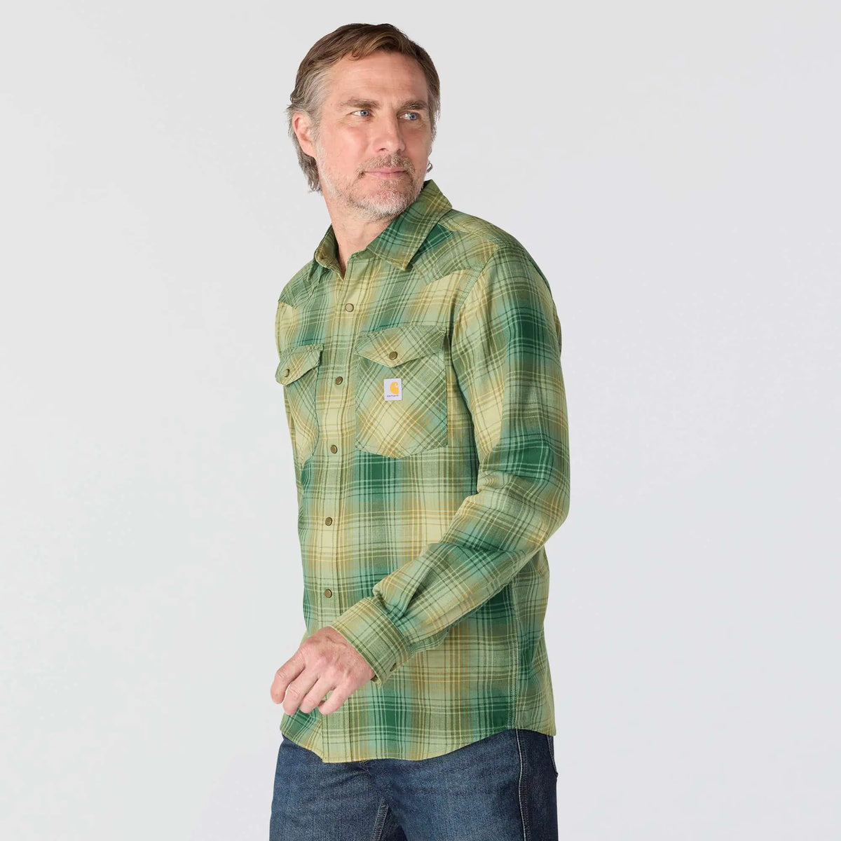 Montana Rugged Flex™ Relaxed Fit Lightweight Long-Sleeve Snap-Front Plaid Shirt