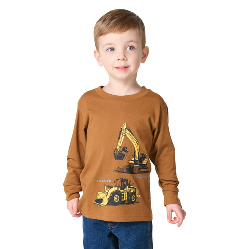 Boys' Long Sleeve Construction Vehicle T-Shirt (Toddler/Child)