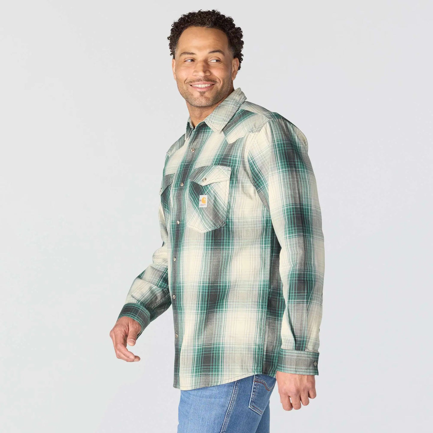 Flame Resistant Montana Relaxed Fit Midweight Twill Snap Front Plaid Shirt
