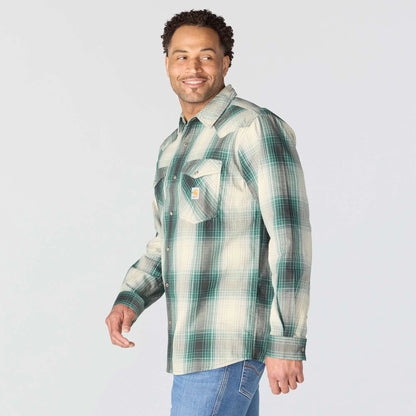 Flame Resistant Montana Relaxed Fit Midweight Twill Snap Front Plaid Shirt