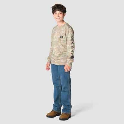 Boys' Long Sleeve Faded Camo Pocket T-Shirt (Toddler/Child/Youth)