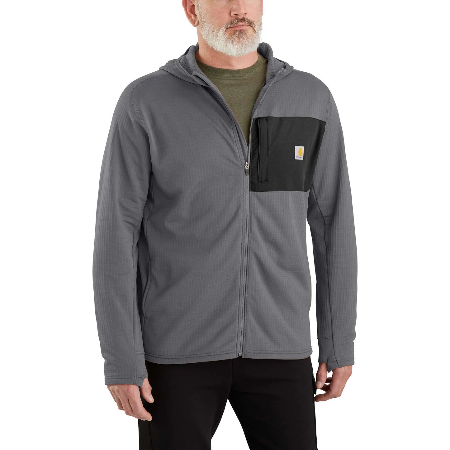 Carhartt Force® Relaxed Fit Full-Zip Long-Sleeve Hooded Fleece-Lined Shirt
