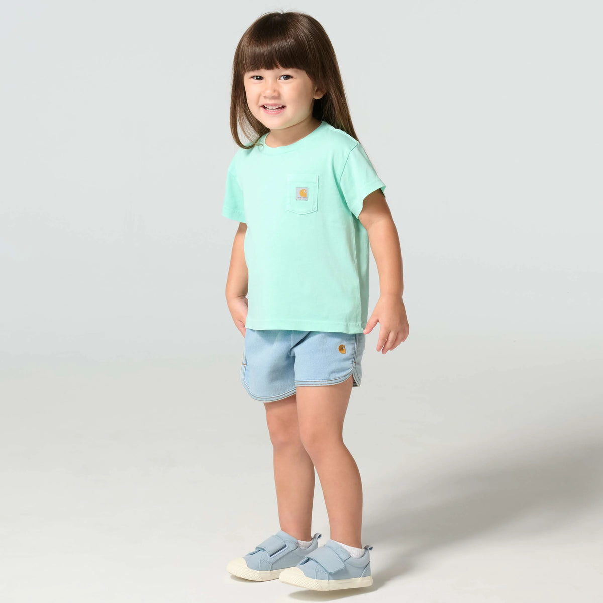 Girls' Short Sleeve Re-Engineered Garment Dye Pocket T-Shirt (Child/Toddler/Youth)