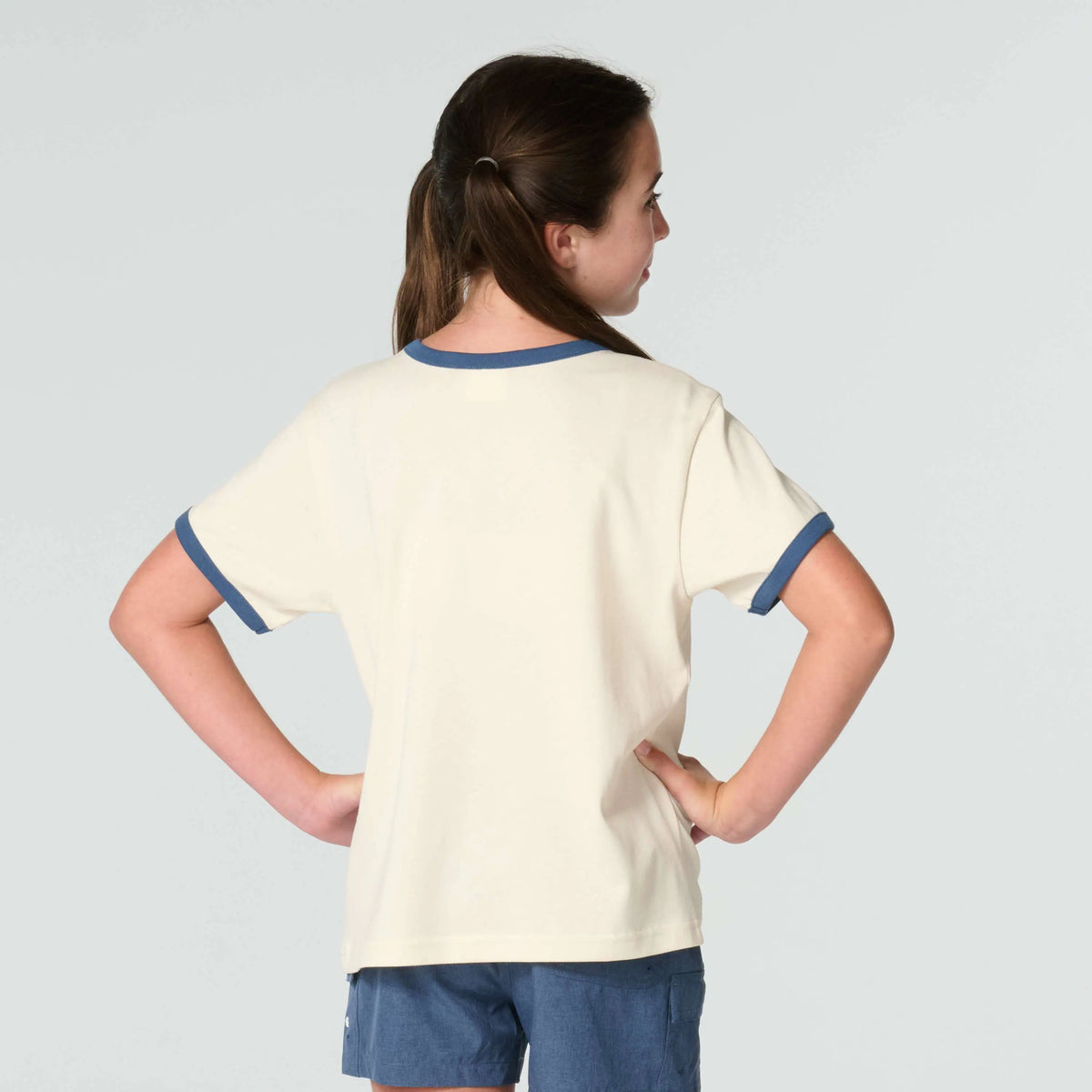 Girls' Short Sleeve Floral "C" Ringer T-Shirt (Child/Toddler/Youth)