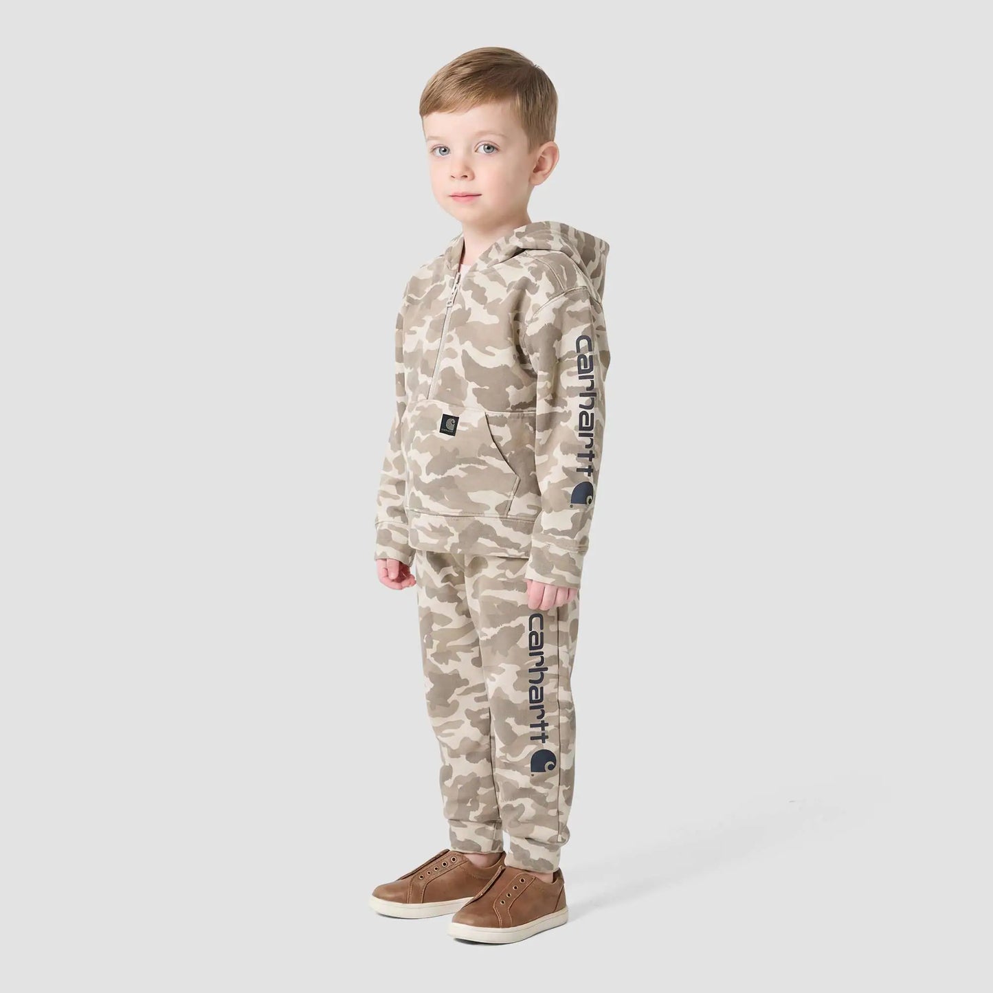 Boys' Long Sleeve Half-Zip Camo Logo Hooded Sweatshirt (Baby/Toddler)