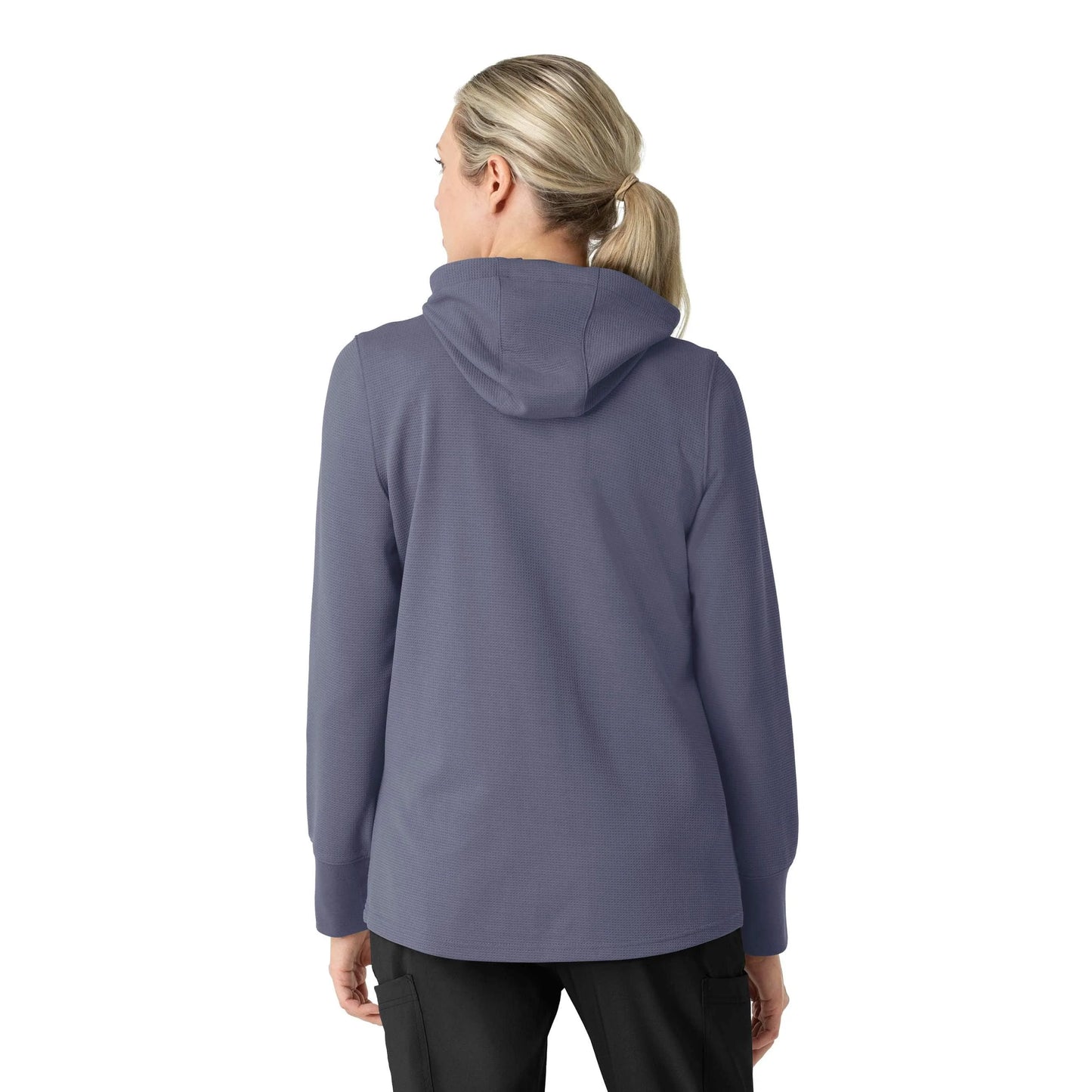 Women's Full Zip Waffle Scrub Hoodie