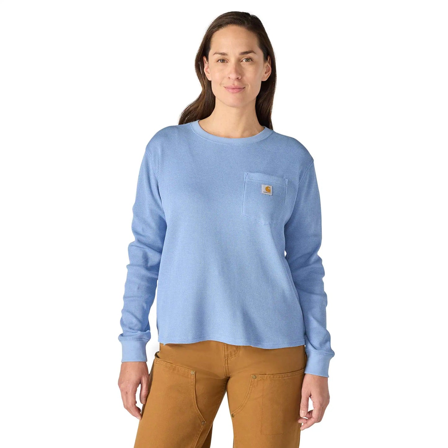 Women's Waffle Knit Loose LS T-Shirt