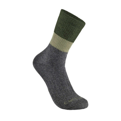 Midweight Synthetic-Wool Blend Colorblock Crew Sock 2-Pack