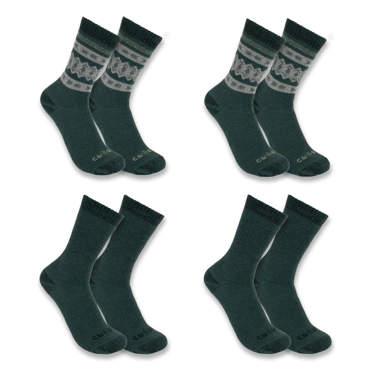 Women's Heavyweight Synthetic-Wool Blend Crew Sock 4-Pack