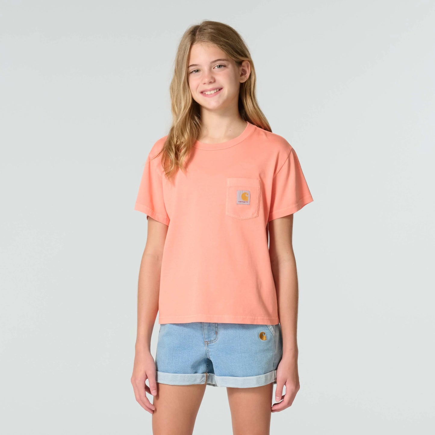 Girls' Short Sleeve Re-Engineered Garment Dye Pocket T-Shirt (Child/Toddler/Youth)