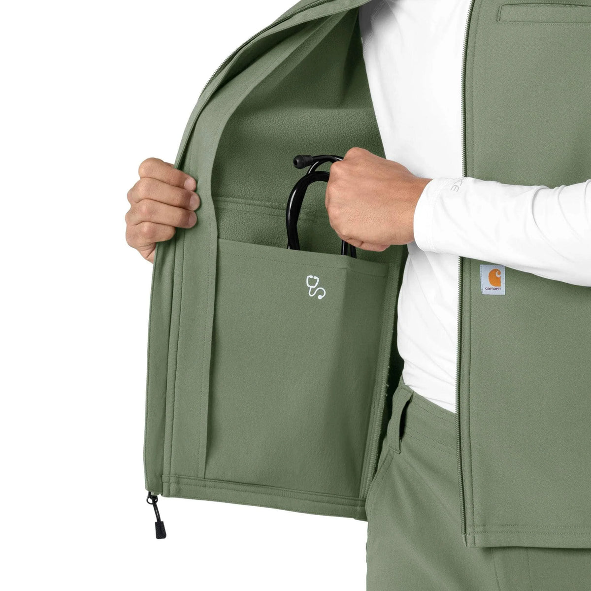 Rugged Flex® Men's Bonded Fleece Scrub Vest