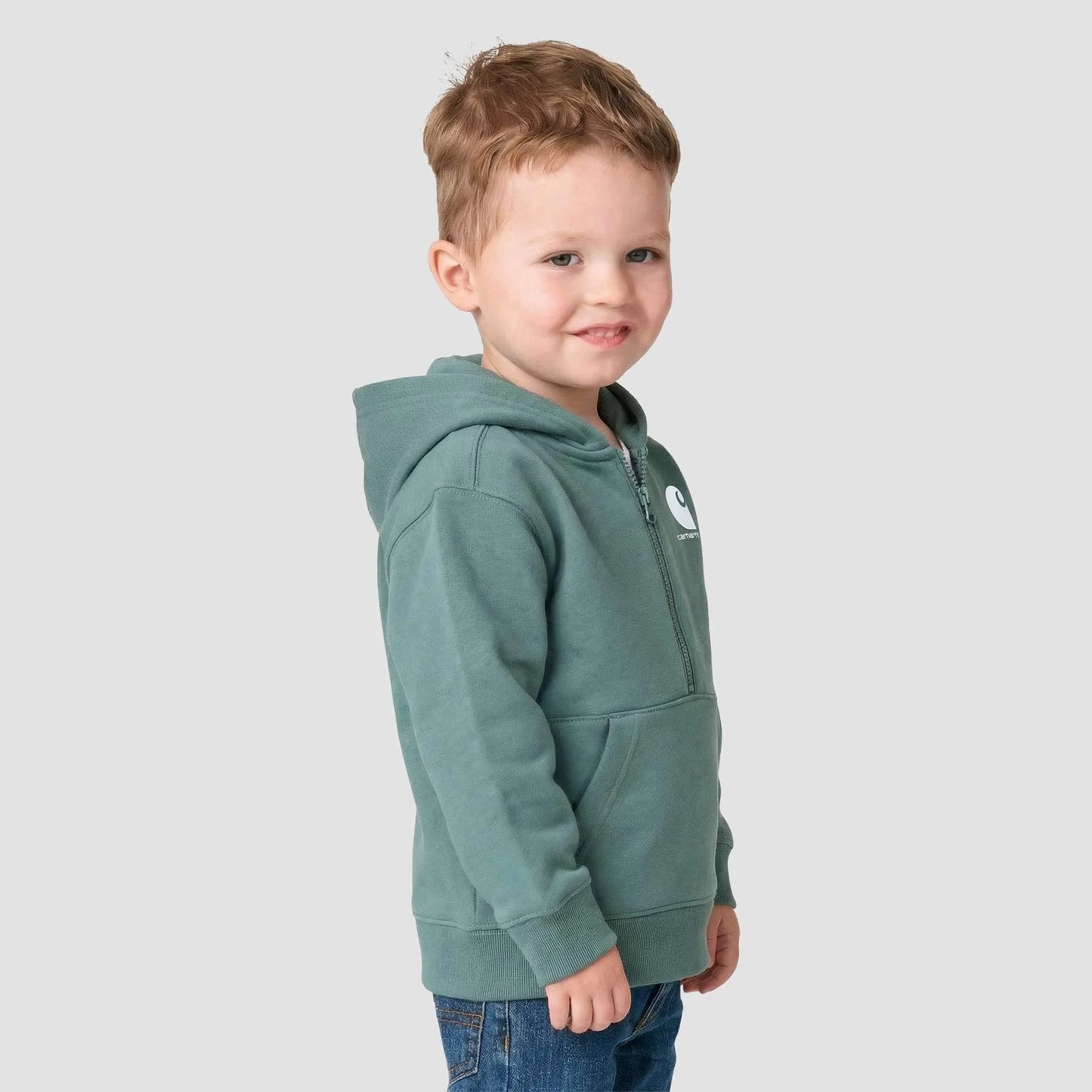 Boys' Long Sleeve Half-Zip Hooded Logo Sweatshirt (Baby/Toddler)