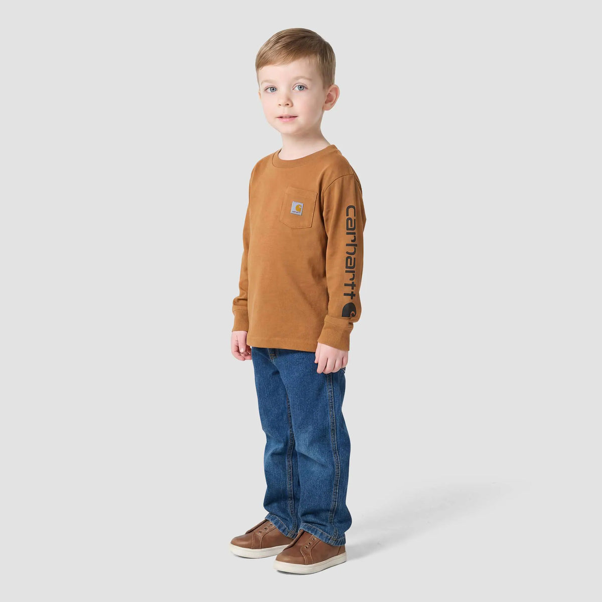 Boys' Long Sleeve Pocket Logo T-Shirt (Toddler/Child/Youth)