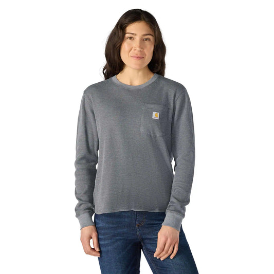 Women's Waffle Knit Loose LS T-Shirt