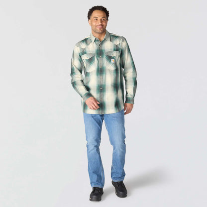 Flame Resistant Montana Relaxed Fit Midweight Twill Snap Front Plaid Shirt