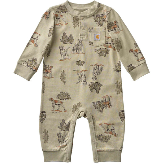 Boys' Long Sleeve Dog Print Coverall (Baby)