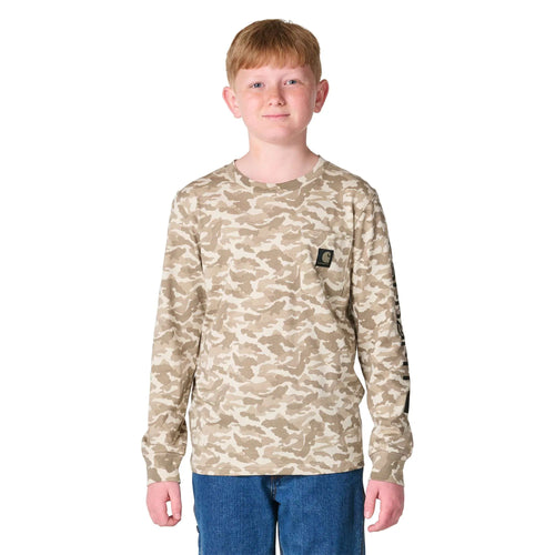 Boys' Long Sleeve Camo Pocket T-Shirt (Child/Youth)
