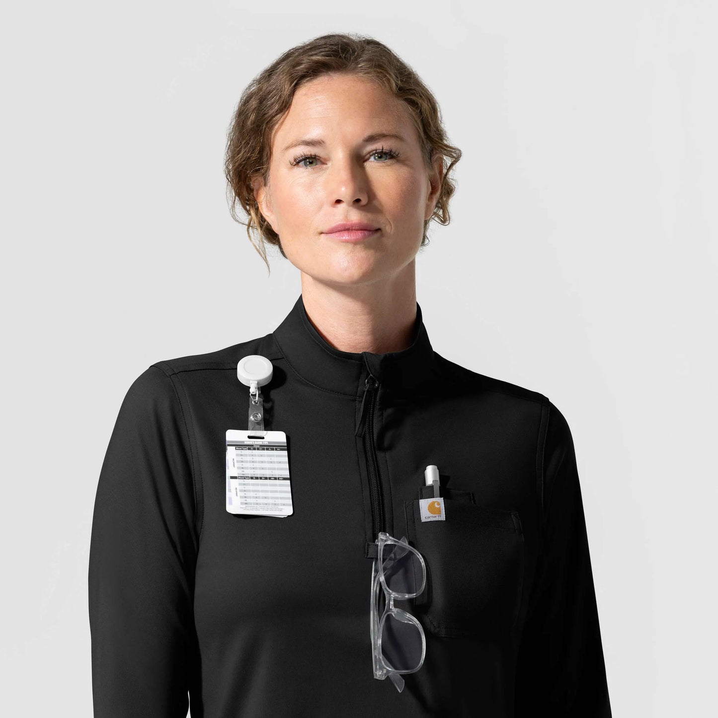 Women's Force Cross-Flex Knit Long Sleeve Quarter Zip Scrub Top
