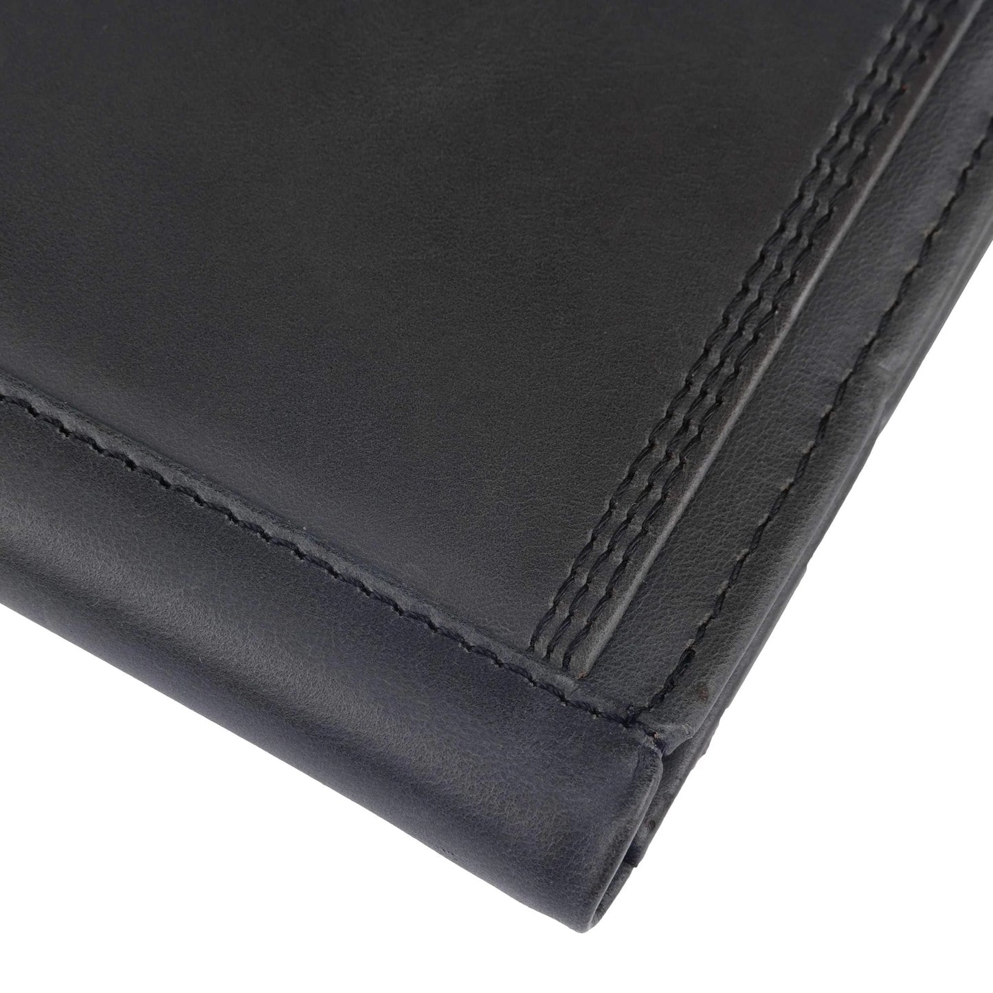 Leather Triple-Stitched Trifold Wallet