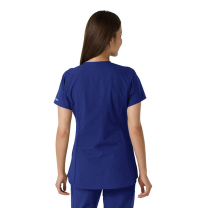 Women's Force Essentials Notch Neck Tunic Knit Panel Scrub Top