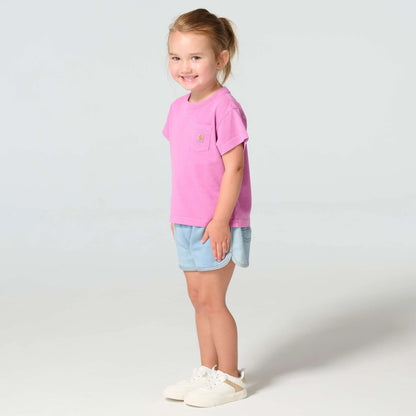 Girls' Short Sleeve Re-Engineered Garment Dye Pocket T-Shirt (Child/Toddler/Youth)