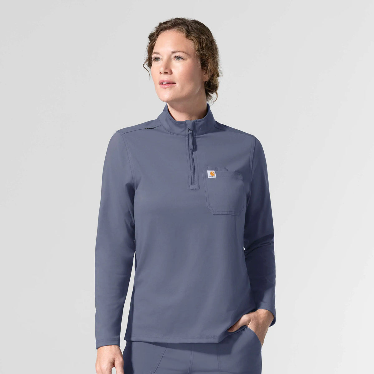 Women's Force Cross-Flex Knit Long Sleeve Quarter Zip Scrub Top