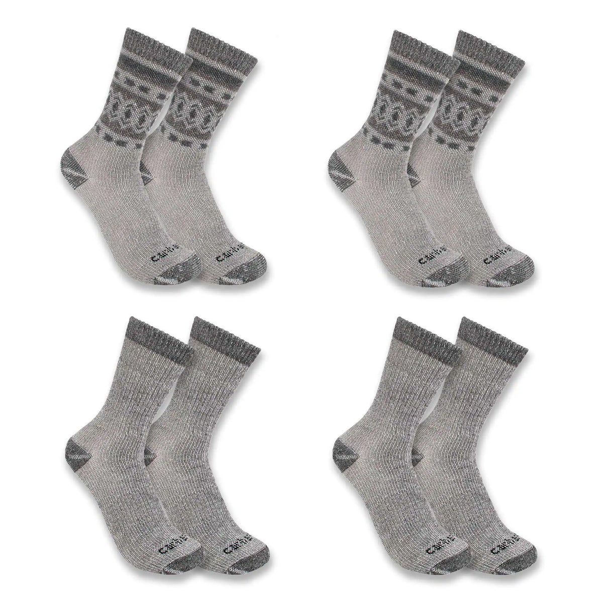 Women's Heavyweight Synthetic-Wool Blend Crew Sock 4-Pack