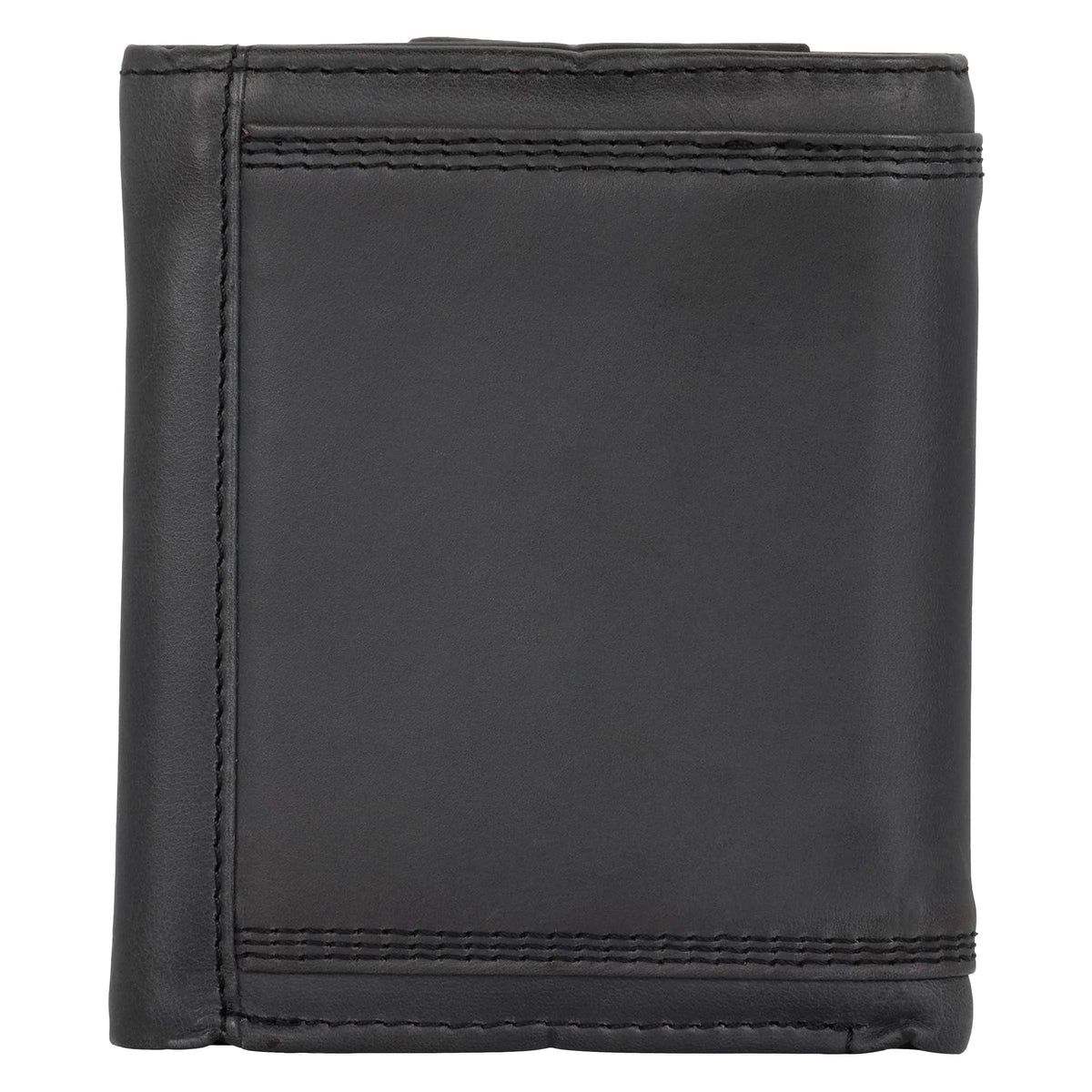 Leather Triple-Stitched Trifold Wallet