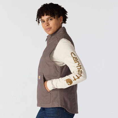 Women's Washed Duck Mock Neck Vest