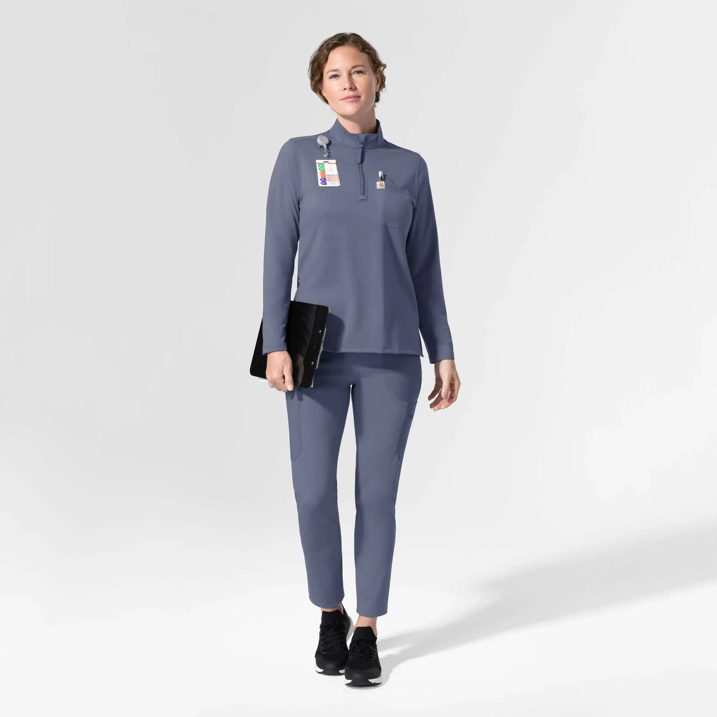 Women's Force Cross-Flex Knit Long Sleeve Quarter Zip Scrub Top