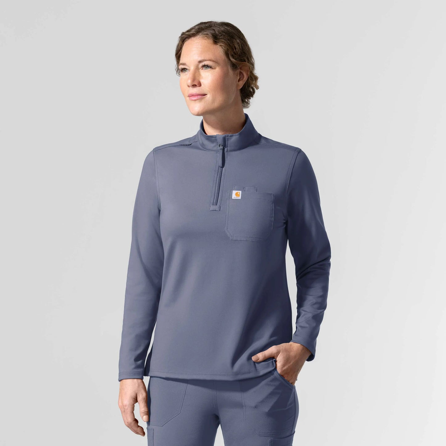 Women's Force Cross-Flex Knit Long Sleeve Quarter Zip Scrub Top