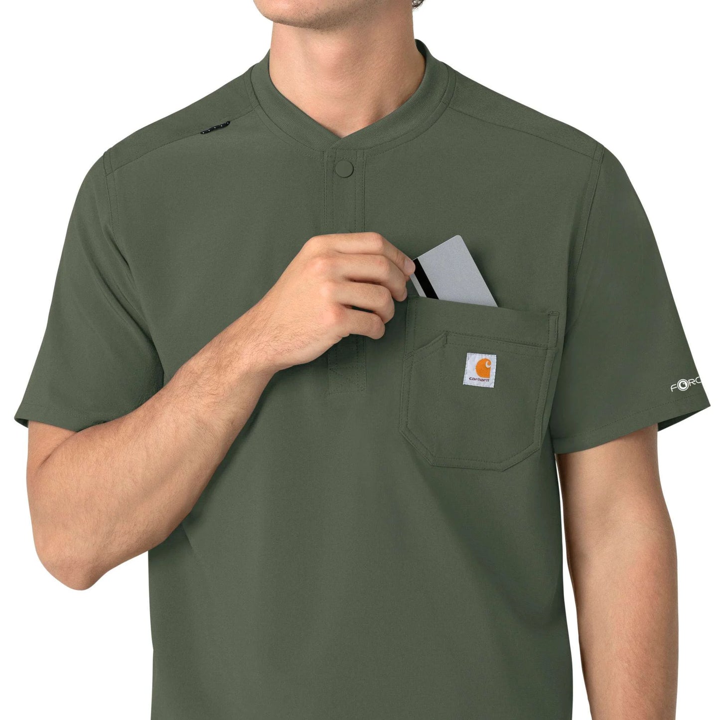 Force Cross-Flex Men's Henley Scrub Top