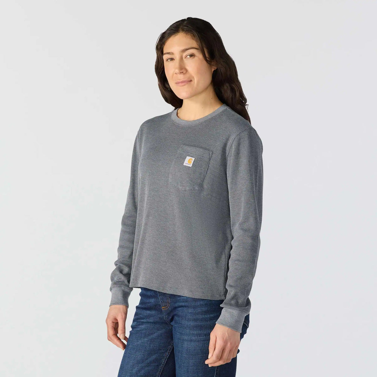 Women's Waffle Knit Loose LS T-Shirt