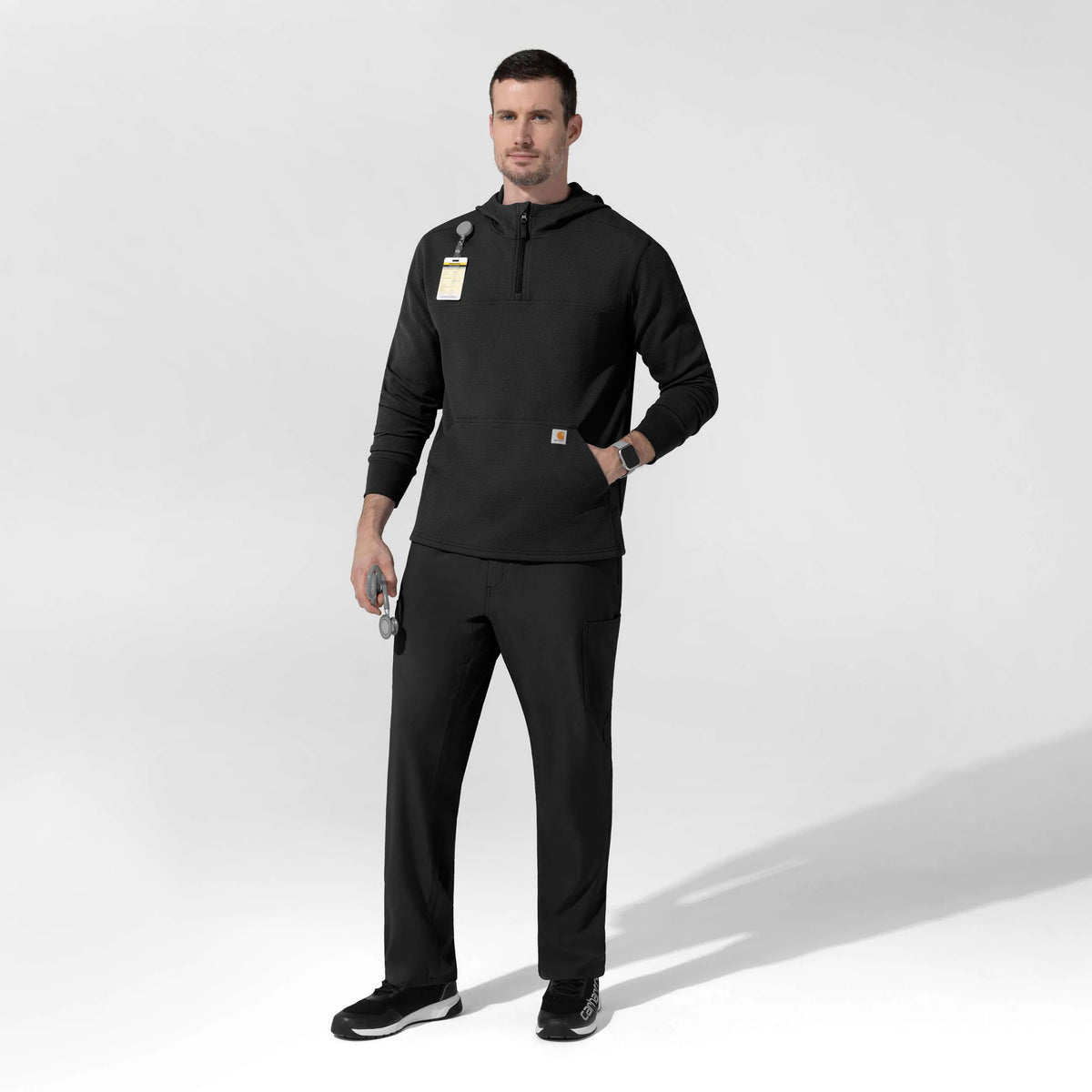 Layers Quarter Zip Waffle Hoodie