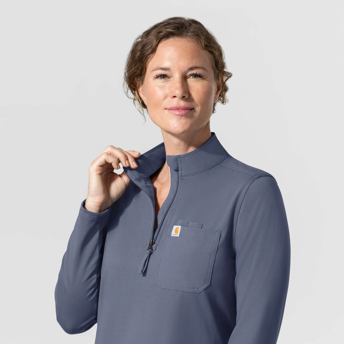 Women's Force Cross-Flex Knit Long Sleeve Quarter Zip Scrub Top