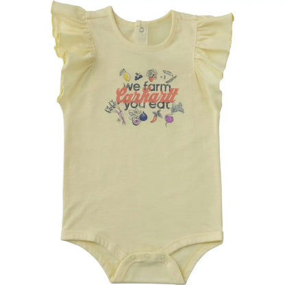 Girls' Short Ruffle Sleeve Veggie Bodysuit (Baby)