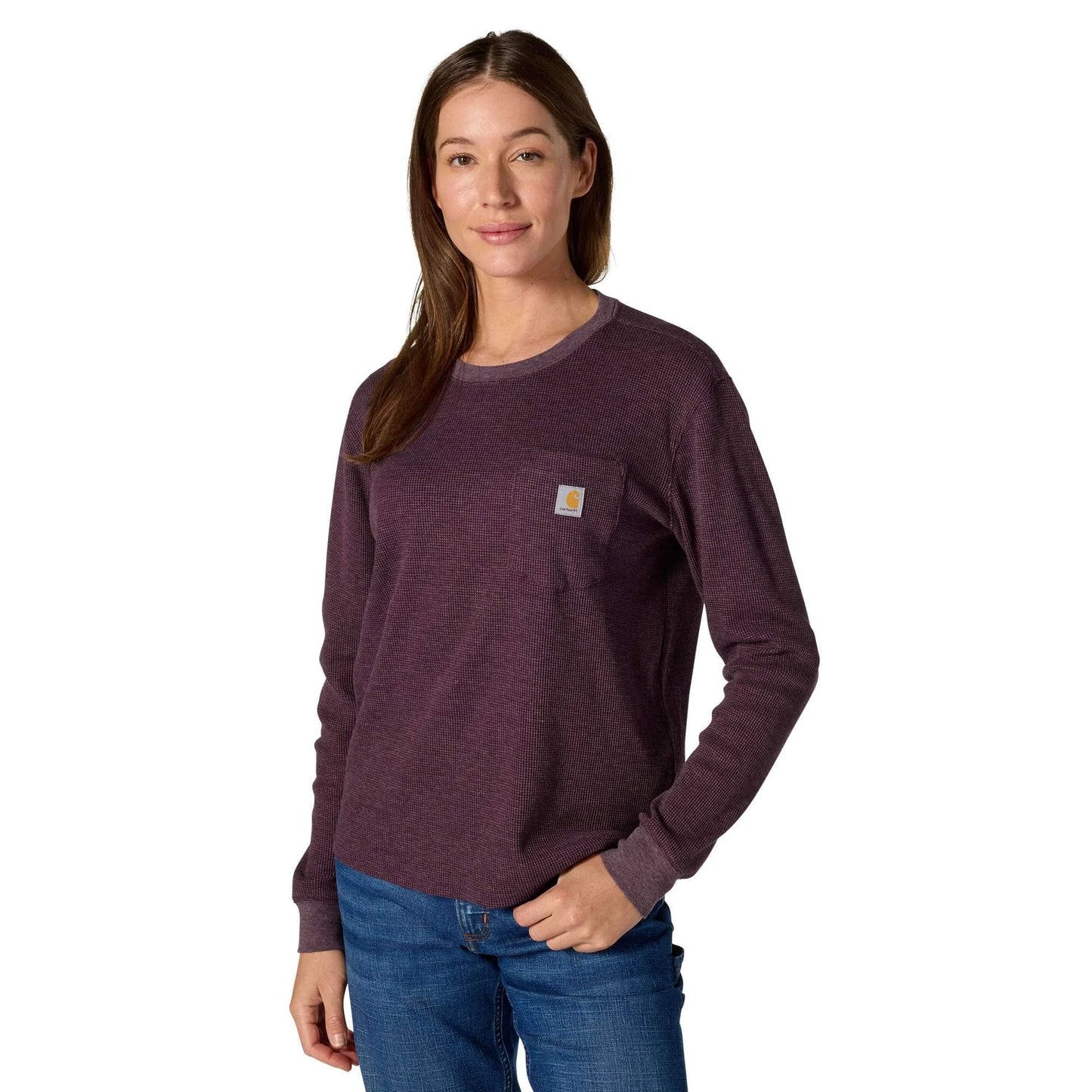 Women's Waffle Knit Loose LS T-Shirt