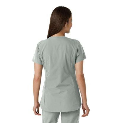 Women's Force Essentials Notch Neck Tunic Knit Panel Scrub Top