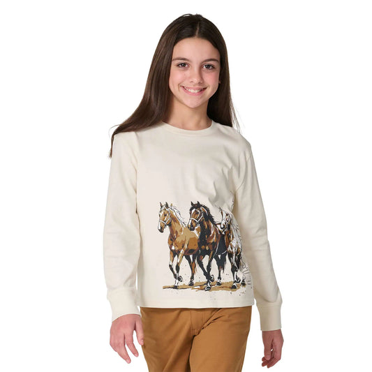 Girls' Long Sleeve Wild Horses T-Shirt (Toddler/Child/Youth)