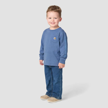 Boys' Long Sleeve Garment Dye Pocket T-Shirt (Toddler/Child/Youth)