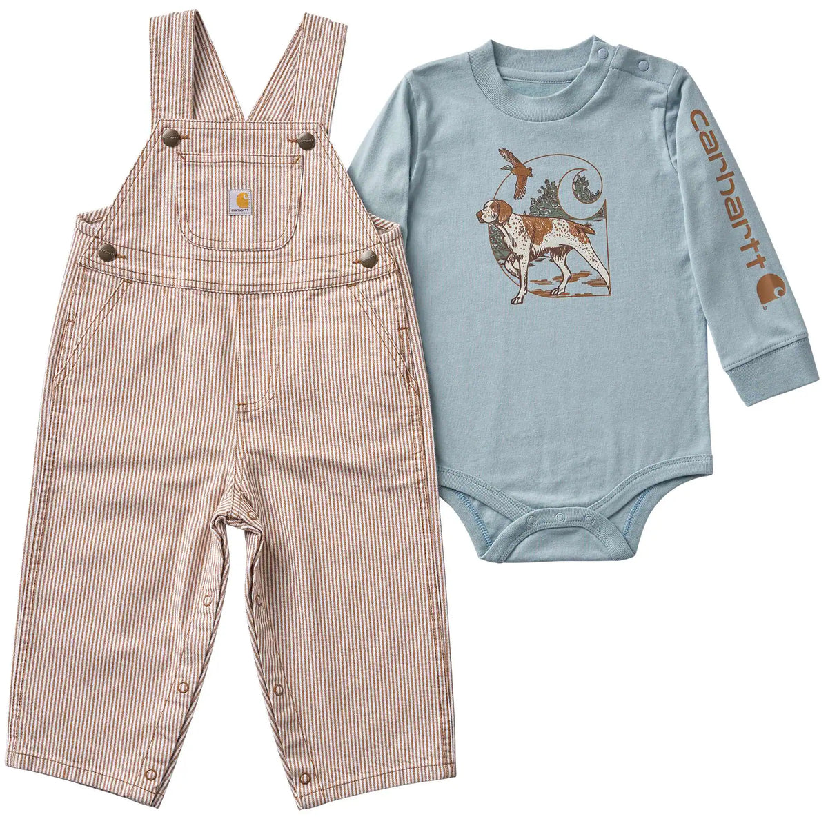 Boys' 2-Piece Long Sleeve Bodysuit & Stripe Overall Set (Baby)
