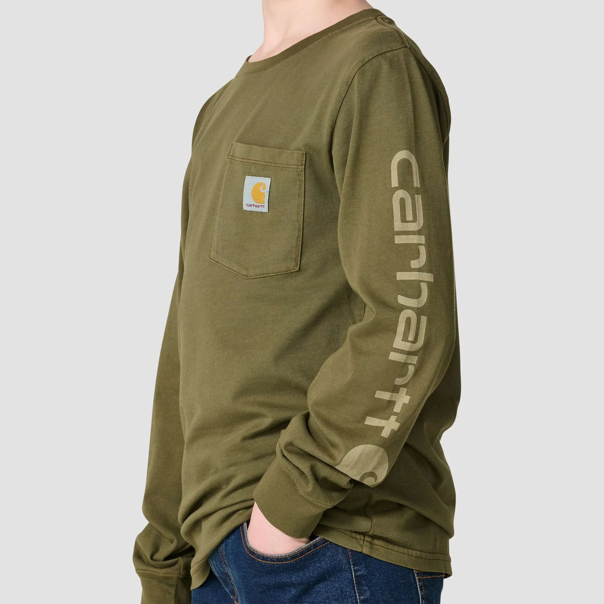 Boys' Long Sleeve Garment Dye Pocket T-Shirt (Toddler/Child/Youth)