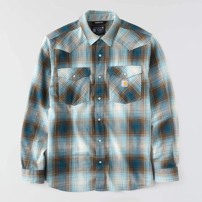 Montana Rugged Flex™ Relaxed Fit Lightweight Long-Sleeve Snap-Front Plaid Shirt