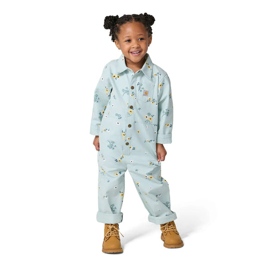 Girls' Long Sleeve Snap-Front Printed Canvas Coverall (Baby/Toddler)