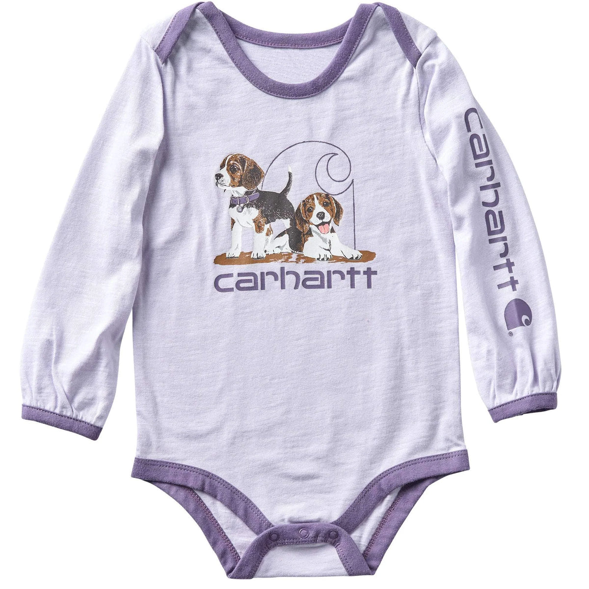 Girls' Long Sleeve Puppies Bodysuit (Baby)