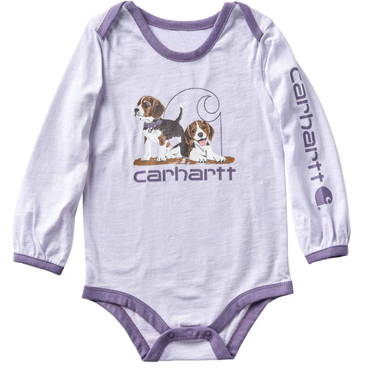 Girls' Long Sleeve Puppies Bodysuit (Baby)